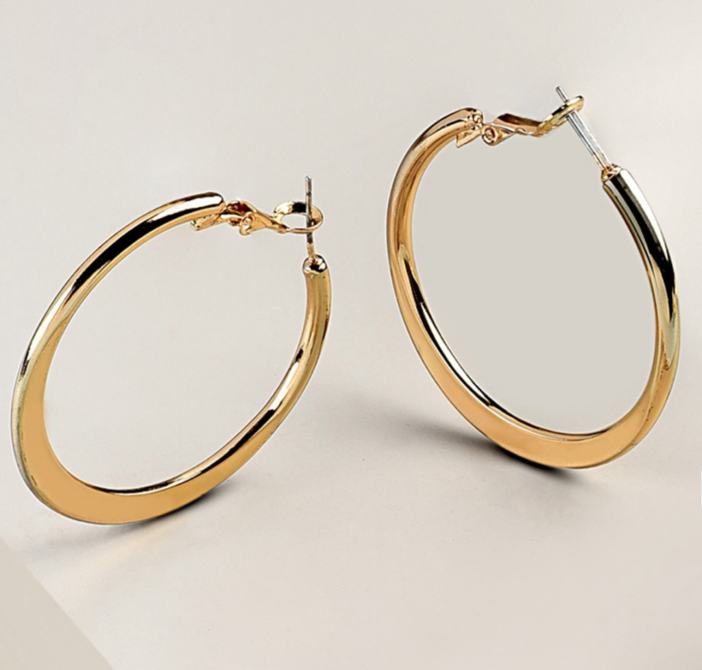 Gold hoops earrings for women