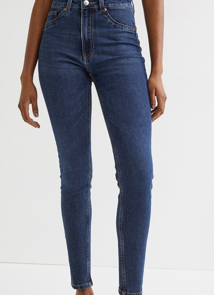 Blue skinny denim jeans