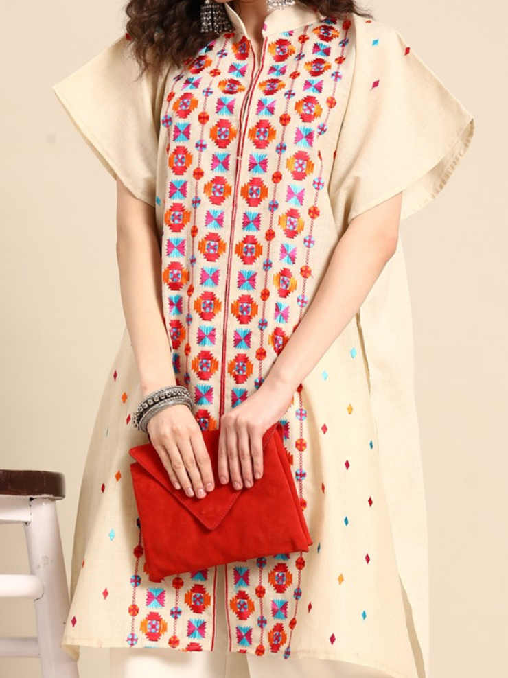 Kaftan style short kurti for women