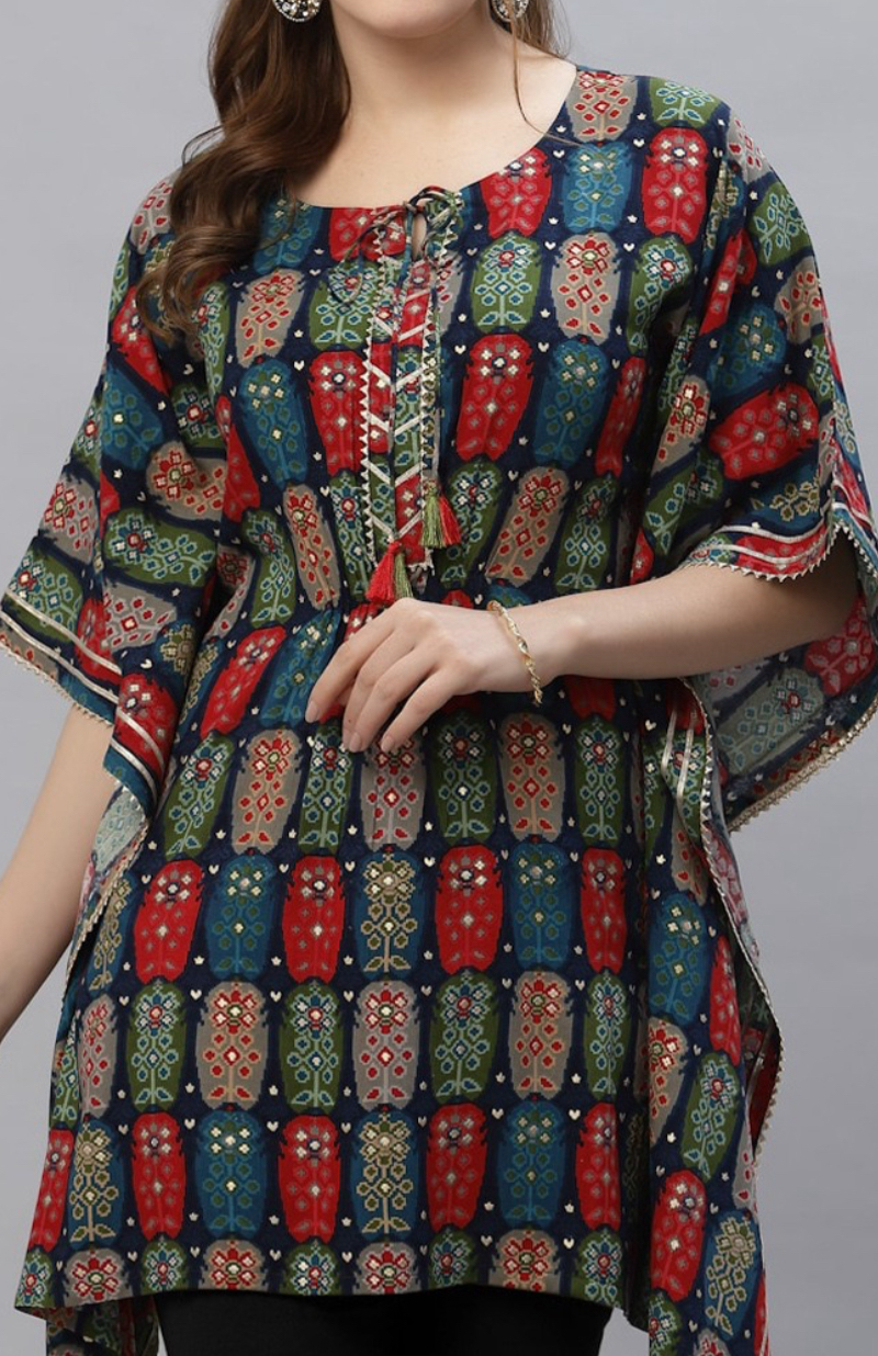 Kaftan style short kurti for women
