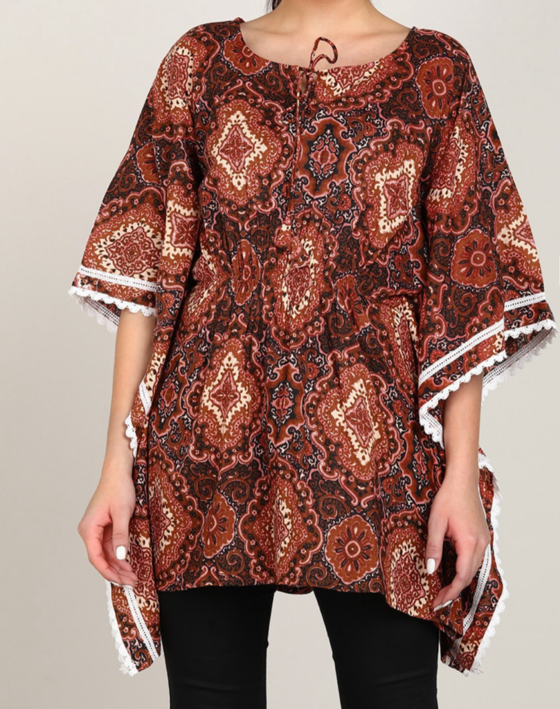 Kaftan style short kurti for women