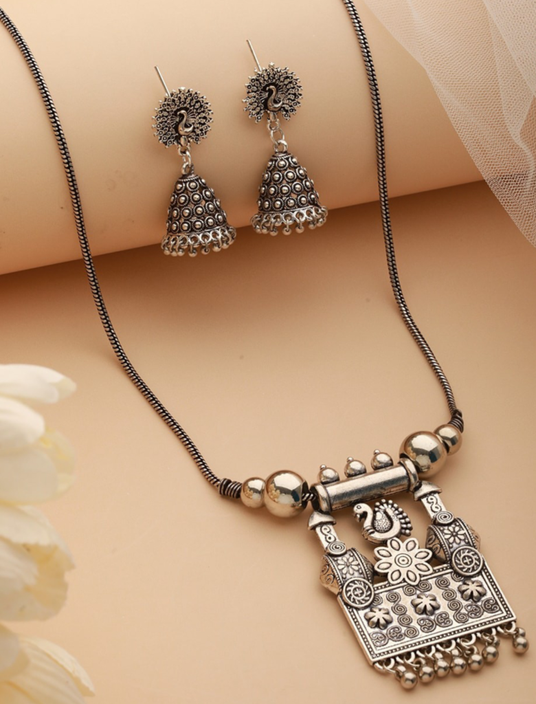 Women’s Silver Oxidised Jewellery for Navratri
