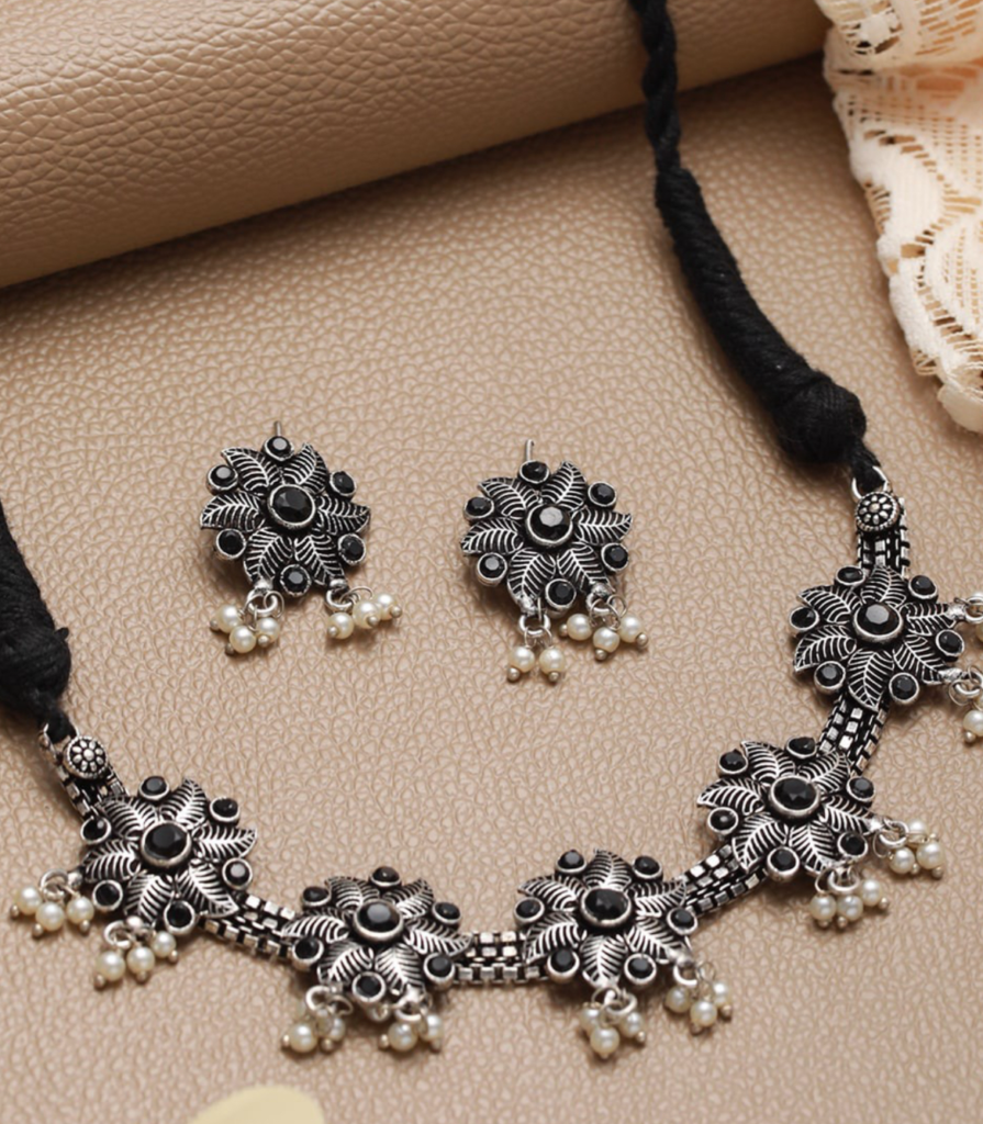 Women’s Silver Oxidised Jewellery for Navratri