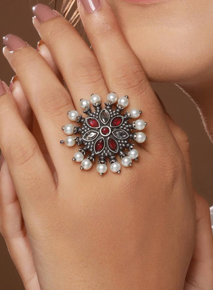 Women’s Silver Oxidised Jewellery for Navratri