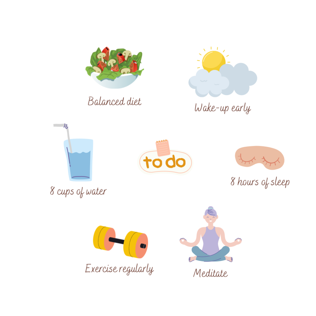 Healthy habits, good habits, glow-up habits, healthy li